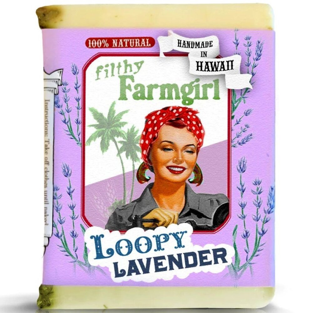 100% Natural Organic Soap. Loopy Lavender. Handmade in Hawaii. 7oz.